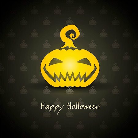 sinister smile - pumpkin for halloween on background vector illustration Stock Photo - Budget Royalty-Free & Subscription, Code: 400-05355010