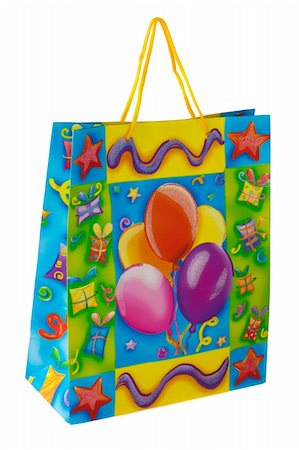 simsearch:400-08772748,k - Shopping bag with  balloon motive  isolated on the white background. Foto de stock - Super Valor sin royalties y Suscripción, Código: 400-05355031
