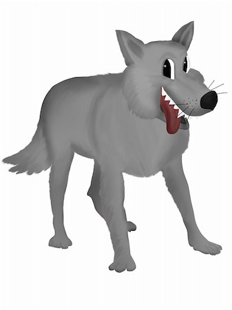 futura (artist) - Childish illustration of a cute smiling wolf Stock Photo - Budget Royalty-Free & Subscription, Code: 400-05355098