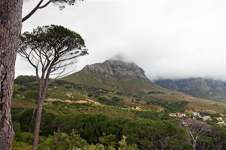 overcast mountains in South Africa - horizontal format - Copy Space Stock Photo - Budget Royalty-Free & Subscription, Code: 400-05355133
