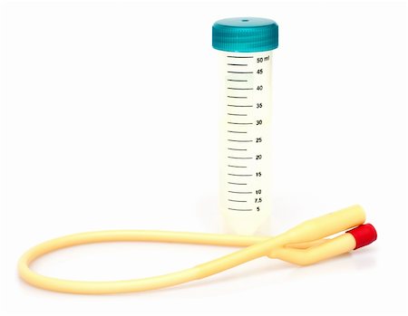Foley Catheter and Plastic Test Tube on White Background Foto de stock - Super Valor sin royalties y Suscripción, Código: 400-05355259
