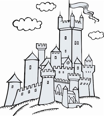 simsearch:400-05268458,k - Old castle on white Stock Photo - Budget Royalty-Free & Subscription, Code: 400-05355425