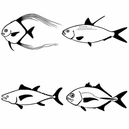 simsearch:400-05356119,k - Fish on white background Foto de stock - Super Valor sin royalties y Suscripción, Código: 400-05355474