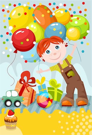 designs for new born baby cards - vector illustration of a cute birthday card Stock Photo - Budget Royalty-Free & Subscription, Code: 400-05355490