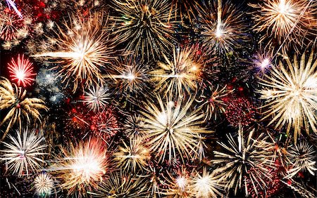 exploding numbers - fireworks background. High detail photo holiday fireworks Stock Photo - Budget Royalty-Free & Subscription, Code: 400-05356057