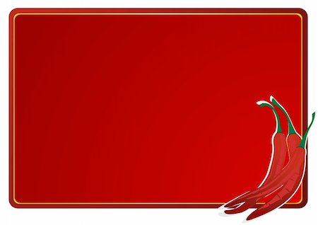 red pepper drawing - The frame of the red hot chili peppers. Frame, where you can place your text Stock Photo - Budget Royalty-Free & Subscription, Code: 400-05356409