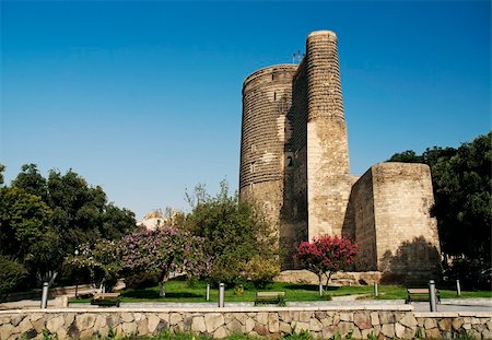 maidens tower landmark in baku azerbaijan Stock Photo - Budget Royalty-Free & Subscription, Code: 400-05356654