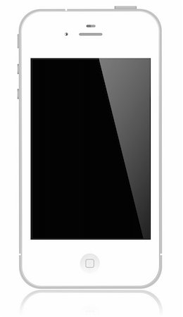 Phone white on white background. Foto de stock - Super Valor sin royalties y Suscripción, Código: 400-05357017