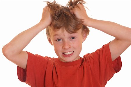 person screaming pulling hair - Angry teenage boy pulling his hair Stock Photo - Budget Royalty-Free & Subscription, Code: 400-05358597