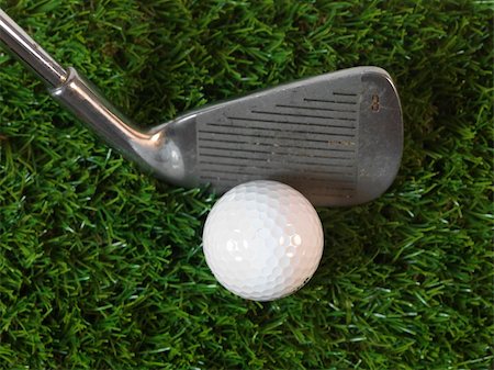 simsearch:400-04319321,k - Golfing equipment on artificial grass outdoors Photographie de stock - Aubaine LD & Abonnement, Code: 400-05358752