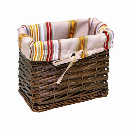 rattan basket - Decorative basket isolated with clipping path included Stock Photo - Budget Royalty-Free & Subscription, Code: 400-05358967