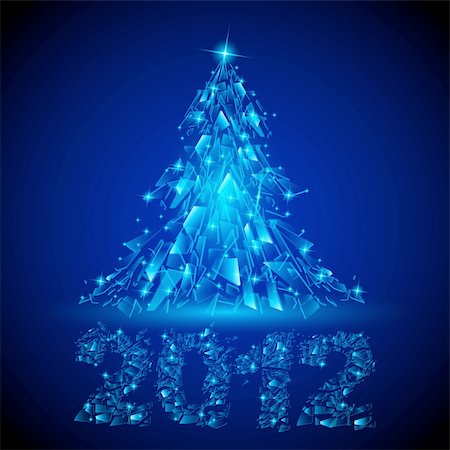 simsearch:400-04855527,k - Abstract glowing background. Blue Christmas tree for design Photographie de stock - Aubaine LD & Abonnement, Code: 400-05359020