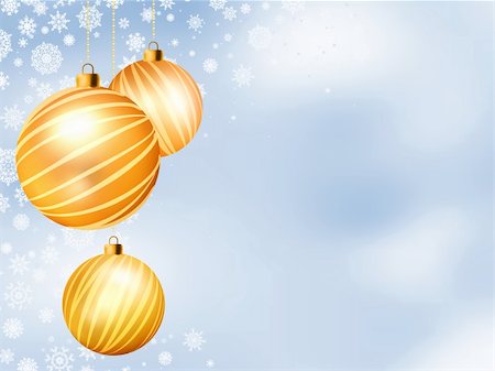 simsearch:400-06473585,k - Light Christmas backdrop with Three balls. EPS 8 vector file included Fotografie stock - Microstock e Abbonamento, Codice: 400-05359068