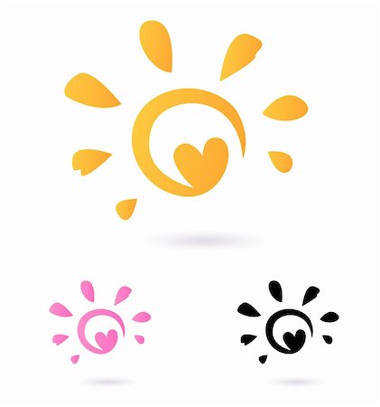Vector Sun sign or icon isolated on white background. Stock Photo - Budget Royalty-Free & Subscription, Code: 400-05359397