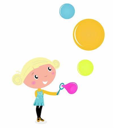 funky cartoon girls - Cute cartoon Child with Colorful Soap Bubbles - vector Illustration. Stock Photo - Budget Royalty-Free & Subscription, Code: 400-05359391