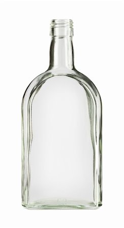 Empty colorless glass bottle, isolated. Stock Photo - Budget Royalty-Free & Subscription, Code: 400-05359487