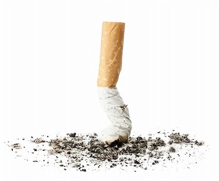 simsearch:700-02757138,k - Cigarette butt with ash, isolated Stock Photo - Budget Royalty-Free & Subscription, Code: 400-05359498