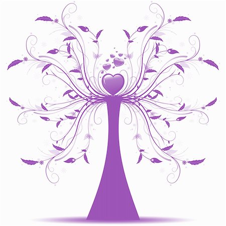 simsearch:400-05902207,k - Beautiful abstract art tree on white background Stock Photo - Budget Royalty-Free & Subscription, Code: 400-05359668
