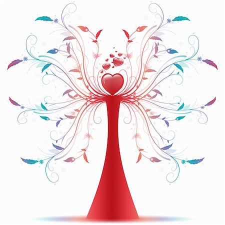 simsearch:400-05925443,k - Beautiful abstract art tree on white background Stock Photo - Budget Royalty-Free & Subscription, Code: 400-05359670