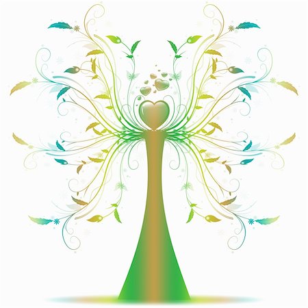 simsearch:400-05925443,k - Beautiful abstract art tree on white background Stock Photo - Budget Royalty-Free & Subscription, Code: 400-05359671