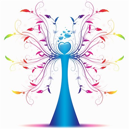 simsearch:400-05925443,k - Beautiful abstract art tree on white background Stock Photo - Budget Royalty-Free & Subscription, Code: 400-05359672