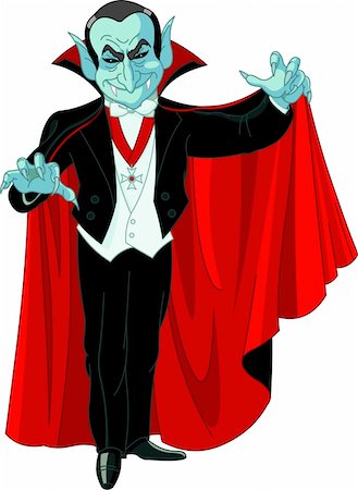 evil fantasy art - Cartoon Count Dracula posing with his swirling cape Stock Photo - Budget Royalty-Free & Subscription, Code: 400-05359820