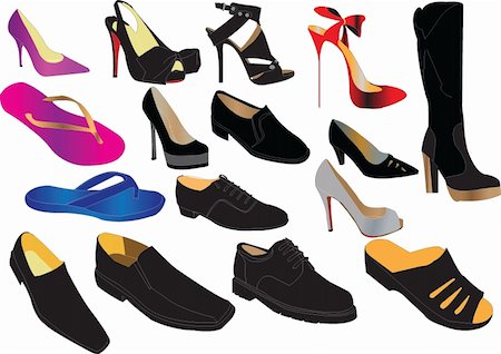 simsearch:400-08318342,k - footwear collection - vector Stockbilder - Microstock & Abonnement, Bildnummer: 400-05350264