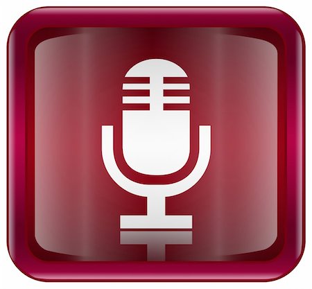 Microphone icon red, isolated on white background Stock Photo - Budget Royalty-Free & Subscription, Code: 400-05350628