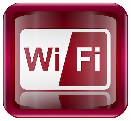 simsearch:400-07570955,k - WI-FI icon red, isolated on white background Stock Photo - Budget Royalty-Free & Subscription, Code: 400-05350633