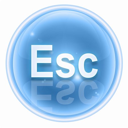 simsearch:400-05350670,k - Esc icon ice, isolated on white background Photographie de stock - Aubaine LD & Abonnement, Code: 400-05350670