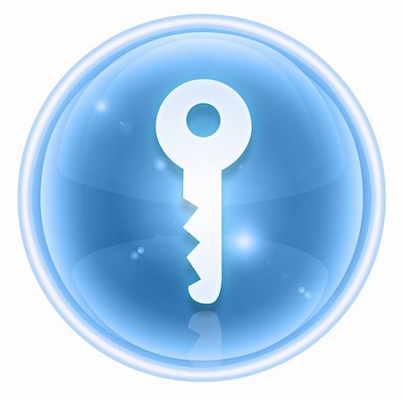 simsearch:400-05350670,k - Key icon ice, isolated on white background Photographie de stock - Aubaine LD & Abonnement, Code: 400-05350684