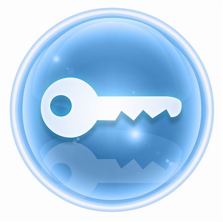 simsearch:400-05350670,k - Key icon ice, isolated on white background Photographie de stock - Aubaine LD & Abonnement, Code: 400-05350683