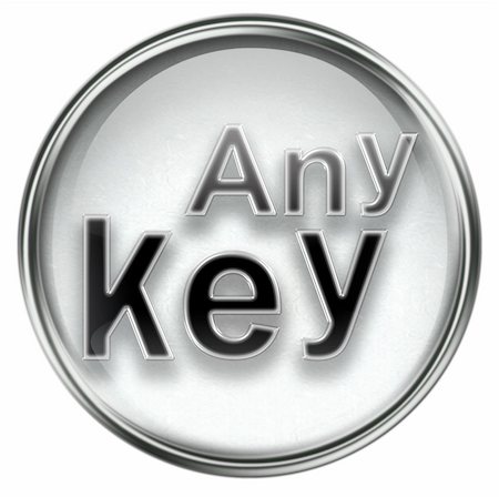 Any Key icon grey, isolated on white background Stock Photo - Budget Royalty-Free & Subscription, Code: 400-05351280