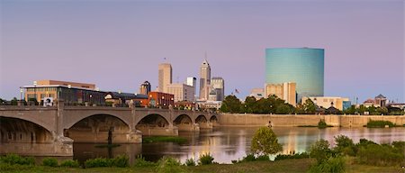 simsearch:400-05723599,k - Panoramic image of Indianapolis skyline at sunset. Stock Photo - Budget Royalty-Free & Subscription, Code: 400-05351319