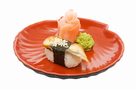 simsearch:400-04107936,k - appetizing sushi isolated on the white background Foto de stock - Royalty-Free Super Valor e Assinatura, Número: 400-05351417