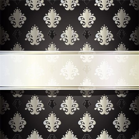 decoration curl - vector seamless damask wallpaper with place for your text, eps 10 Stock Photo - Budget Royalty-Free & Subscription, Code: 400-05351894