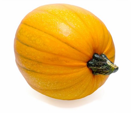 simsearch:400-04008520,k - ripe orange pumpkin with stem isolated on white Stock Photo - Budget Royalty-Free & Subscription, Code: 400-05351945
