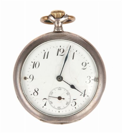 simsearch:600-01551669,k - old pocket watch isolated over white Stock Photo - Budget Royalty-Free & Subscription, Code: 400-05352303