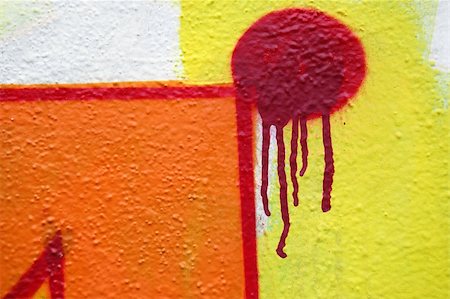simsearch:400-05304334,k - Abstract dripping graffiti detail on textured wall. Urban street art background. Fotografie stock - Microstock e Abbonamento, Codice: 400-05352370