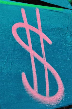 simsearch:400-05041332,k - Dollar symbol colorful graffiti urban wall background. Photographie de stock - Aubaine LD & Abonnement, Code: 400-05352427