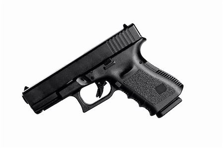 simsearch:400-05686969,k - Image of a 40 caliber handgun on a white background Foto de stock - Super Valor sin royalties y Suscripción, Código: 400-05352605