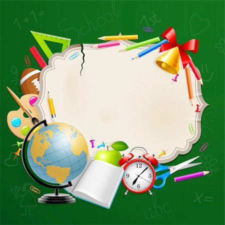 simsearch:400-04145625,k - Back to school greeting card with stationery. Vector illustration. Stock Photo - Budget Royalty-Free & Subscription, Code: 400-05353106