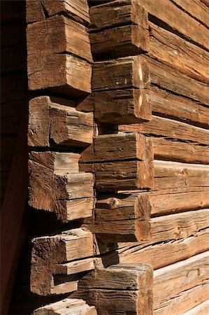 Old decayed wooden log house corner joint Stock Photo - Budget Royalty-Free & Subscription, Code: 400-05353334