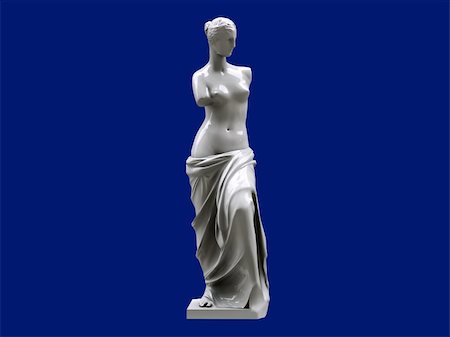 venus statue isolated on blue background Photographie de stock - Aubaine LD & Abonnement, Code: 400-05353670