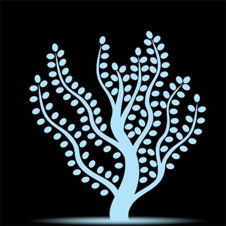 simsearch:400-05902207,k - Beautiful abstract art tree on black background Stock Photo - Budget Royalty-Free & Subscription, Code: 400-05353854