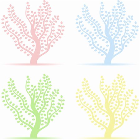 simsearch:400-05925443,k - colorful art trees collection on white background Stock Photo - Budget Royalty-Free & Subscription, Code: 400-05353857