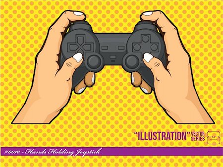 plug in with hand - A vector of hands holding a joystick, representing the lifestyle of nowadays children that play with their console often. Available as a Vector in EPS8 format that can be scaled to any size without loss of quality. Good for many uses & application, colors easily changed. Stock Photo - Budget Royalty-Free & Subscription, Code: 400-05364541