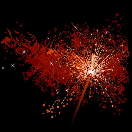 Single firecracker burning on a black background Stock Photo - Budget Royalty-Free & Subscription, Code: 400-05364570