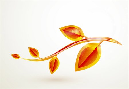 Orange leaves. Vector illustration for your design Stock Photo - Budget Royalty-Free & Subscription, Code: 400-05364774