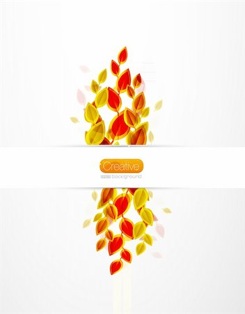 Orange leaves. Vector illustration for your design Stock Photo - Budget Royalty-Free & Subscription, Code: 400-05364782